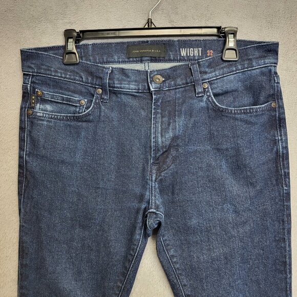 John Varvatos Wight Jeans Mens 32x27 Dark Wash Slim Fit Stretch Denim Distressed - Picture 2 of 13